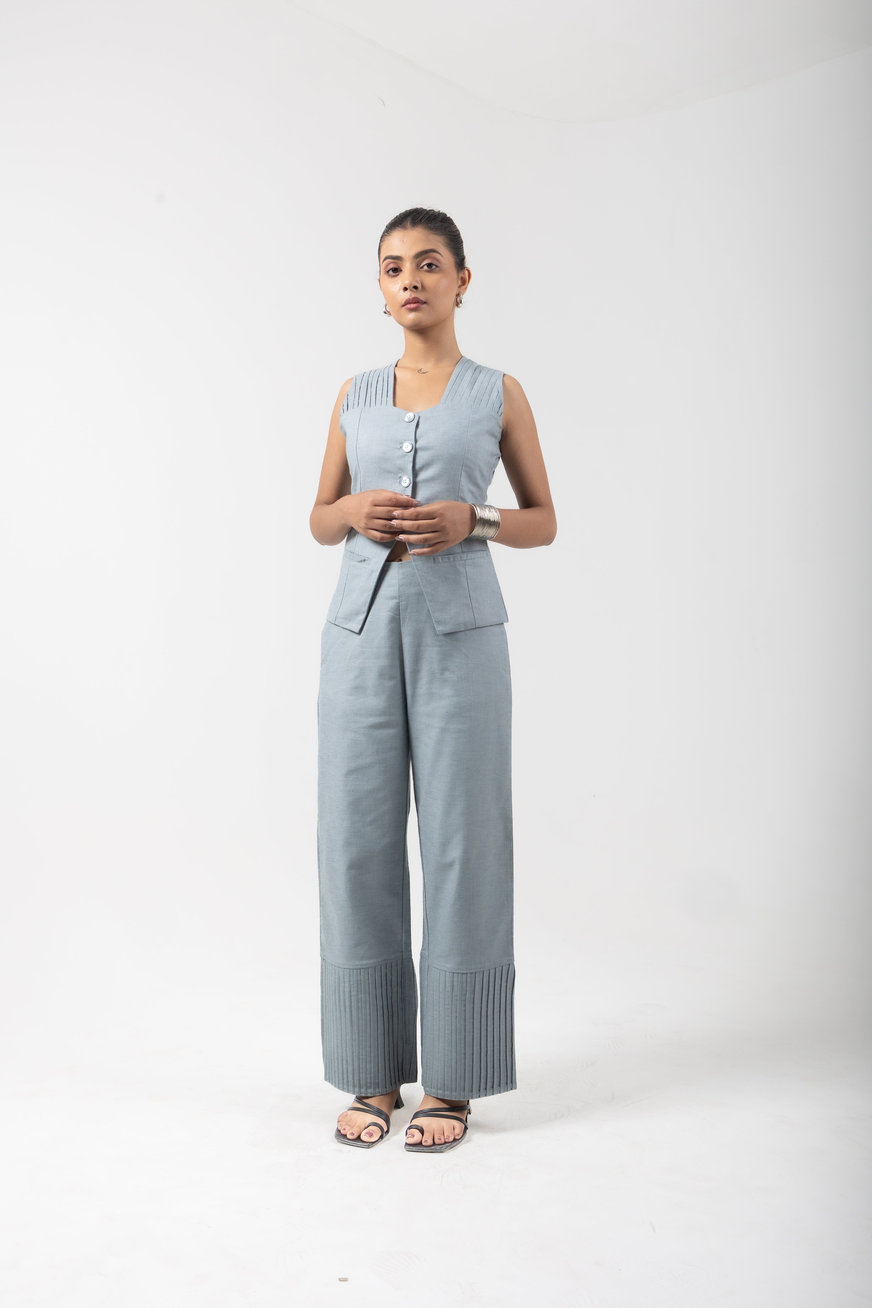 EVERYDAY STRUCTURED WAISTCOAT - STEAL BLUE