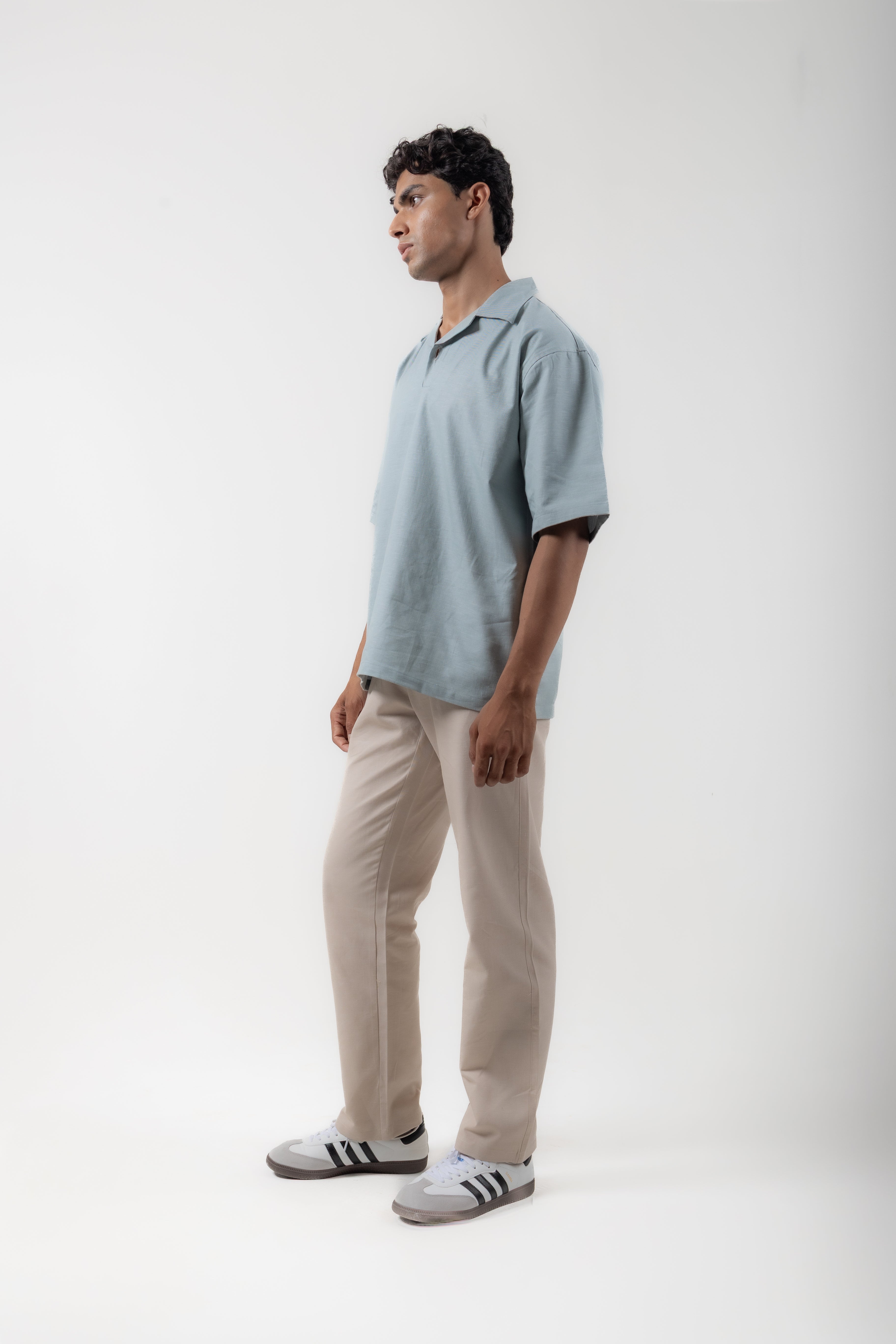 RELAXED POLO NECK T SHIRT