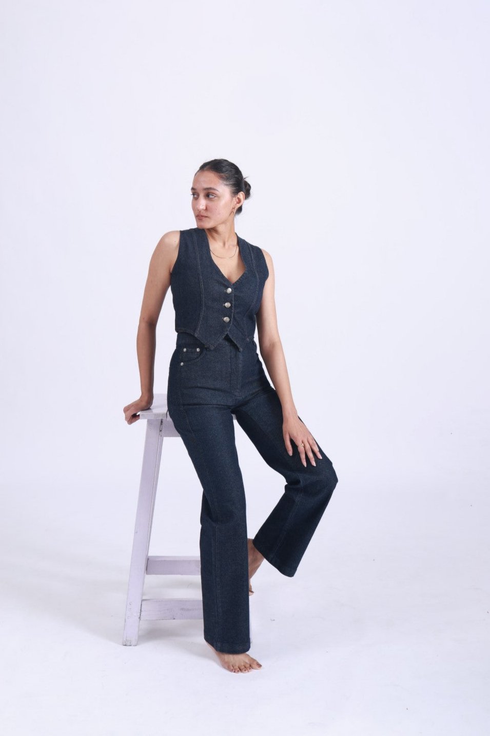 DENIM WAIST COAT