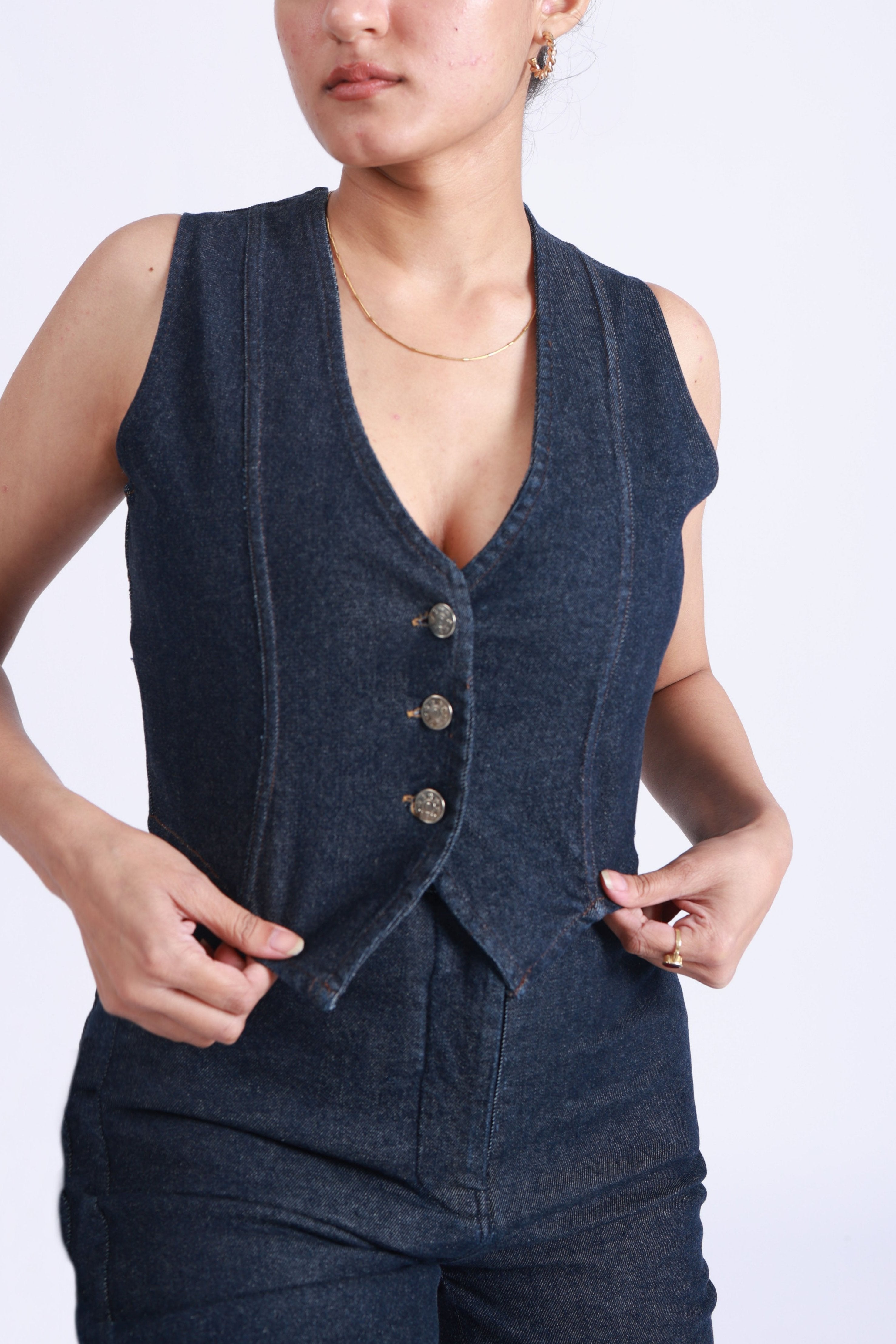 DENIM WAIST COAT