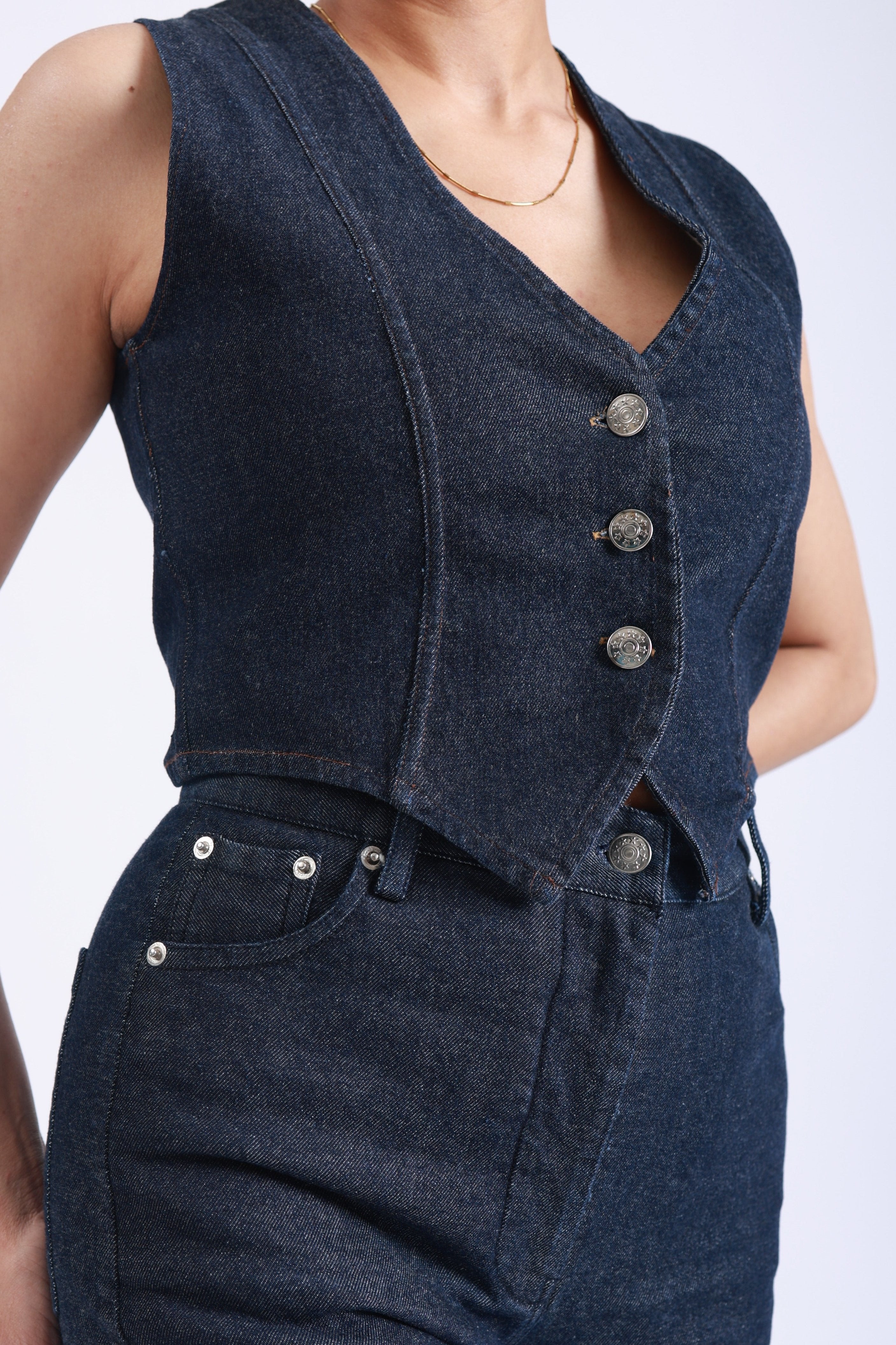 DENIM WAIST COAT