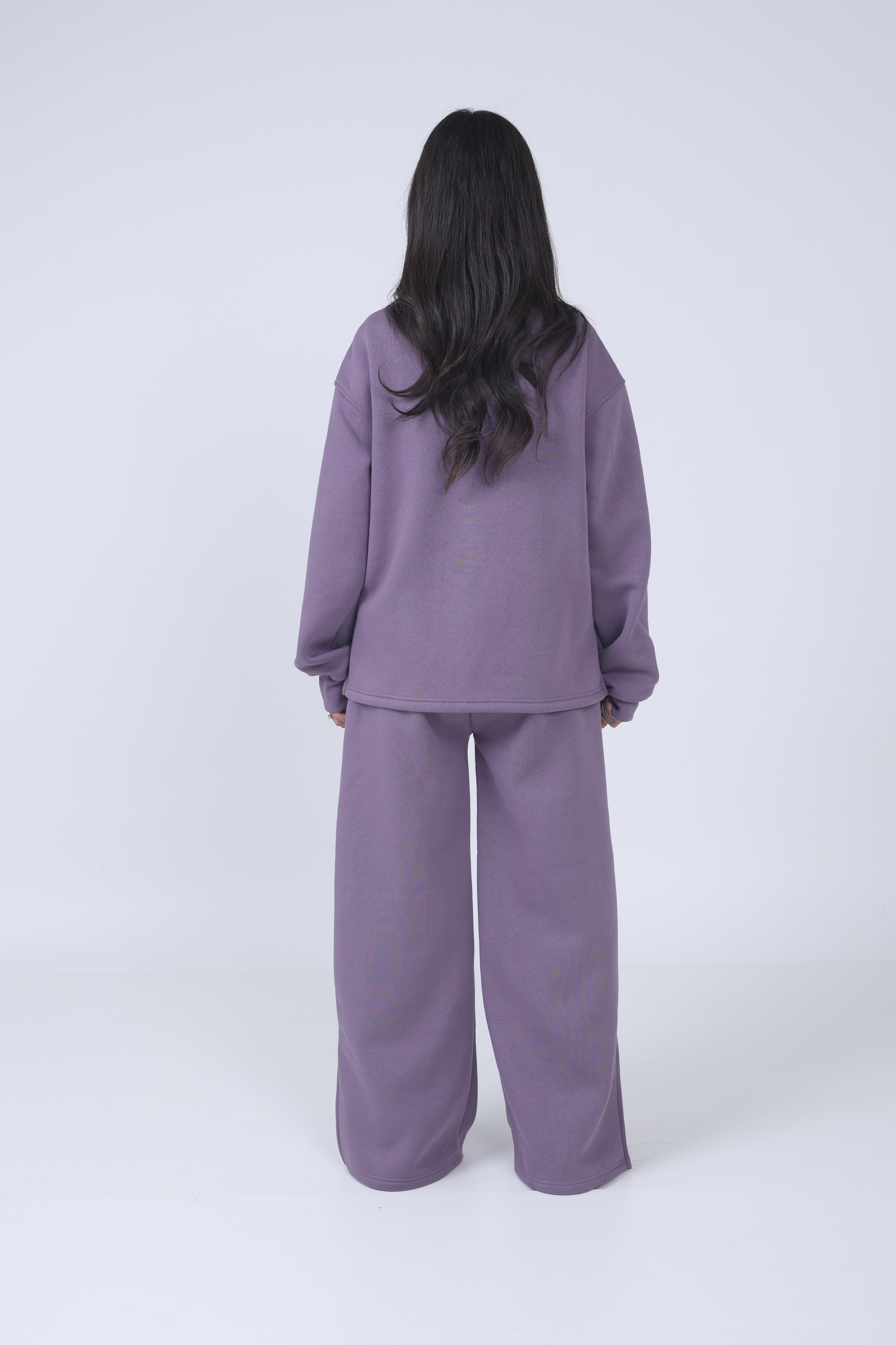 ZIPPER SWEATSHIRT FOR WOMEN - MAUVE